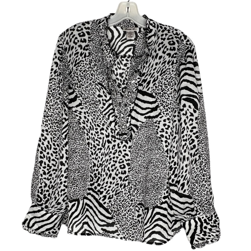 Vintage Loren D Animal Print Blouse